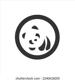 diseño del logotipo del vector de arte de panda lindo