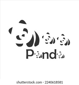 cute panda art vector logo design