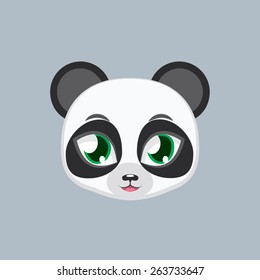 Cute panda avatar with flat colors