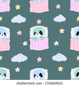 CUTE PANDA BABY ANIMAL SEAMLESS PATTERN CARTOON PP