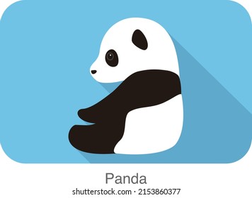 cute panda baby, flat design, vector illustrator