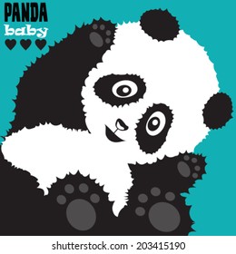 cute panda baby vector illustration