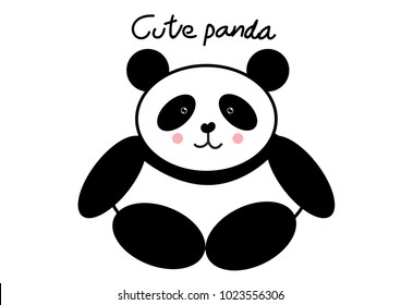 cute panda in bamboo forest .vector.illustration.