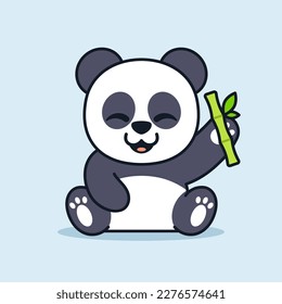 Cute Panda mit Bambus-Illustration