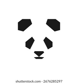cute panda bamboo silhouette vector illustration
