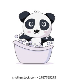 süße Panda-Badewannen in der Vektorgrafik 