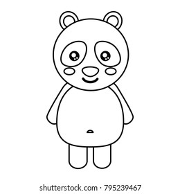 cute panda bear animal standing cartoon wildlife