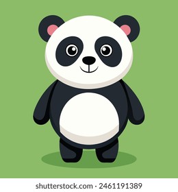 Lindo oso panda avatar, dibujos animados, ilustración, Arte vectorial