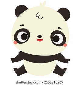 Cute panda bear baby. Cartoon animal character for kids and children clip art