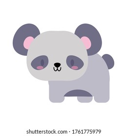cute panda bear baby kawaii, flat style icon vector illustration design