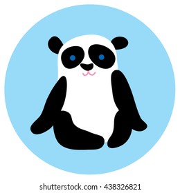 Cute panda bear baby. Vector illustration. Save animals.