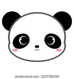 Lindo oso panda con piel blanca y negra. Fue dibujado con Vector. No hay IA. 