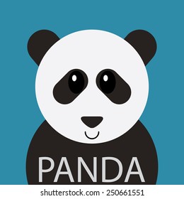 Cute Panda bear cartoon flat icon avatar.
