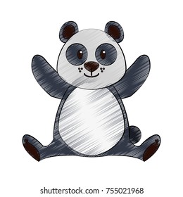 Cute panda bear cartoon icon vector illustration graphic design