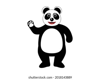 Cute Panda Bär Cartoon einzeln auf Weiß, Vektorgrafik