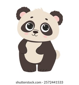 Cute panda bear cartoon vector illustration design graphic flat style animal