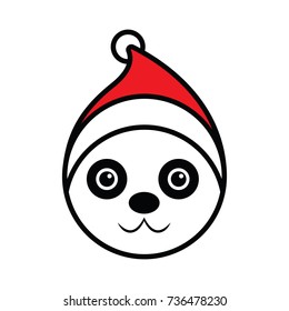 cute panda bear christmas icon