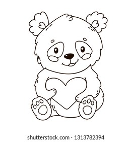 Cute Panda Bär für die Färberbuchseite