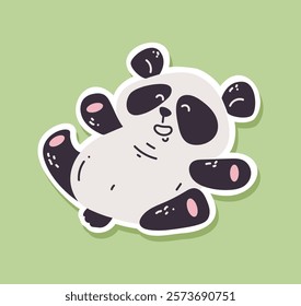 Cute panda bear doodle sticker isolated concept. Vector graphic design illustration	