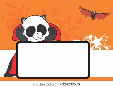 cute panda bear dracula costume copyspace in vector format 