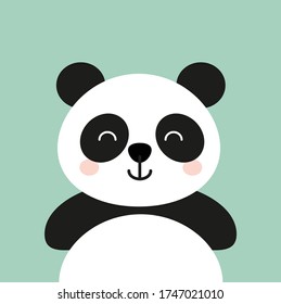 ilustración plana del oso panda lindo