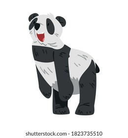 Cute Panda Bear, Funny Lovely Wild Animal Cartoon Style Vector Illustration on White Background