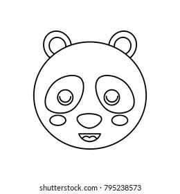 cute panda bear head animal close eyes cartoon