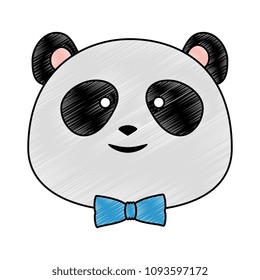 cute panda bear head character