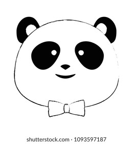 cute panda bear head character