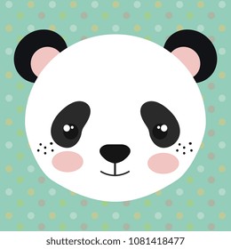 cute panda bear head tender character