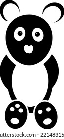 Icono de oso lindo panda. Caricatura. Ilustración vectorial..eps