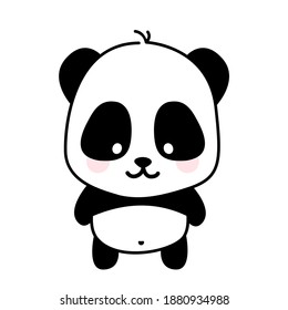 Cute panda bear icon isolated vector