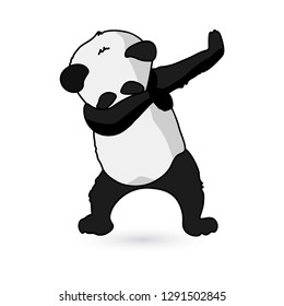 Cute Panda bear illustrations, collection of vector hand drawn elements, black and white icons