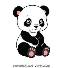 Cute Panda bear illustrations, vector, art design