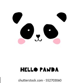 Cute Panda Bärentillustrationen, handgezeichnete Vektorelemente, Schwarzweiß-Symbole