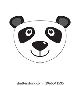 Cute panda bear isolated icon. Childish cartoon design for textile, paper, print, fabric and more. Vector illustration.