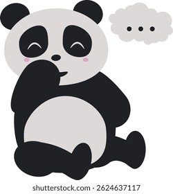 Urso De Panda Bonito. Ilustração do vetor panda de Kawaii.