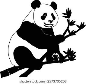 Cute Panda bear Lazy panda animal Logo type concept icon