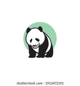 Cute Panda Bär Logo Design Vektorvorlage. 
Funny adorable Tier Logotype Konzept Symbol.