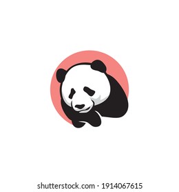 Cute Panda bear Logo design vector template. 
Funny adorable animal Logotype concept icon.
