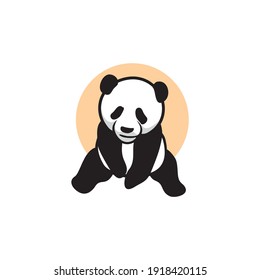 Cute Panda bear Logo design vector template. 
Funny adorable animal Logotype concept icon.
