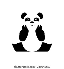 cute panda bear logo icon shape silhouette