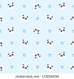 Cute Panda Bär und Planet nahtloser Hintergrund, mehrfarbiger Hintergrund, Hintergrund, süßer, nahtloser Muster-Hintergrund