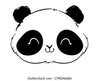 Cute Panda Bear. Print design. Vector illustration.