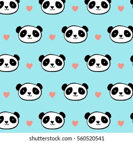 Cute Panda bear seamless pattern