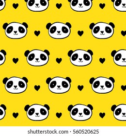 Cute Panda bear seamless pattern