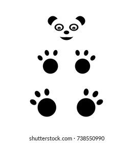 cute panda bear silhouette icon shape