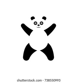cute panda bear silhouette icon shape