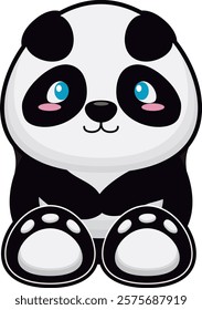 Cute panda bear sitting kawaii