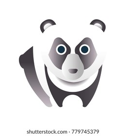 Cute panda bear, stylized geometric animal low poly design vector Illustration